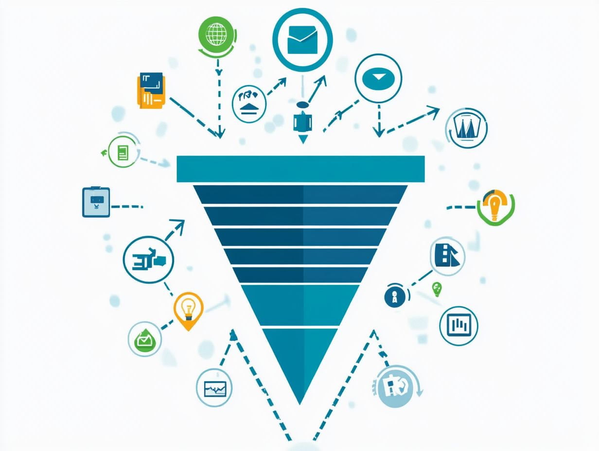 Visual representation of the sales funnel process